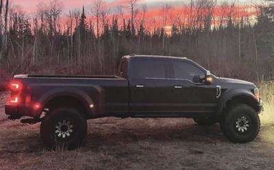 Black Ford Dually Sunset Woods
