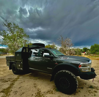 Black Ram 5500 Flatbed Storm Sky