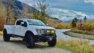 Gray Ford Super Duty Deep Snow
