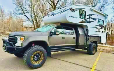 Host Camper Brown Ford Dually