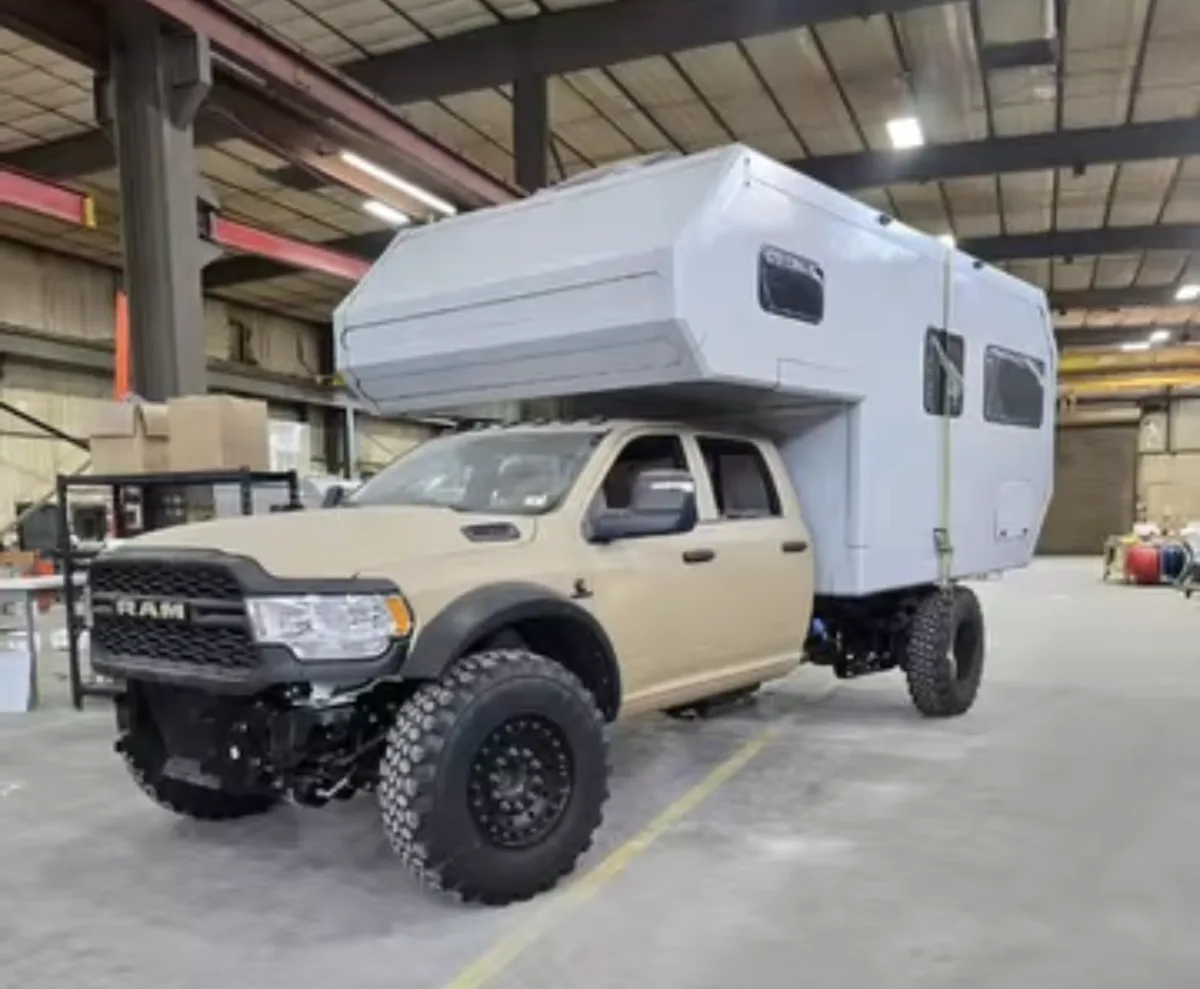 Ram 5500 overland build with DBL Design fenders on super singles